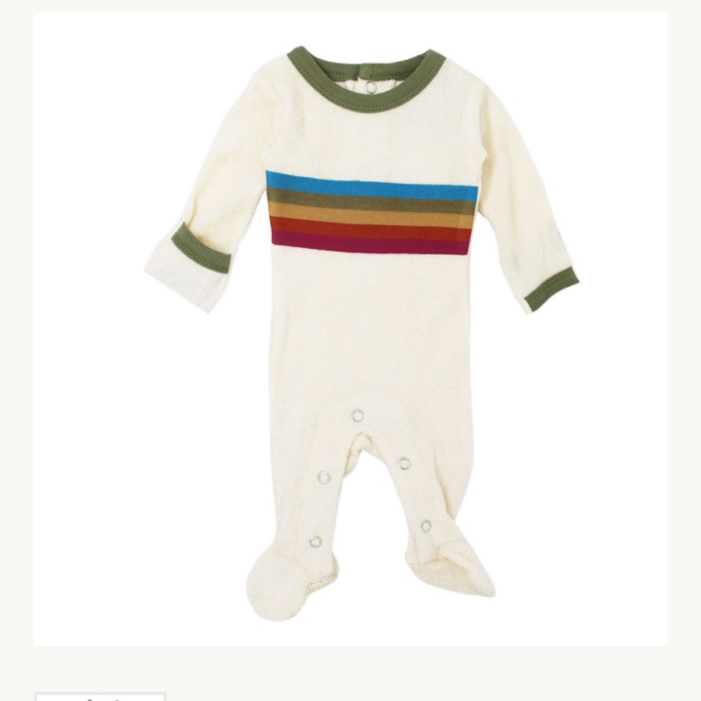 L’oved Baby Terry Cloth Baby Footie in Sage
